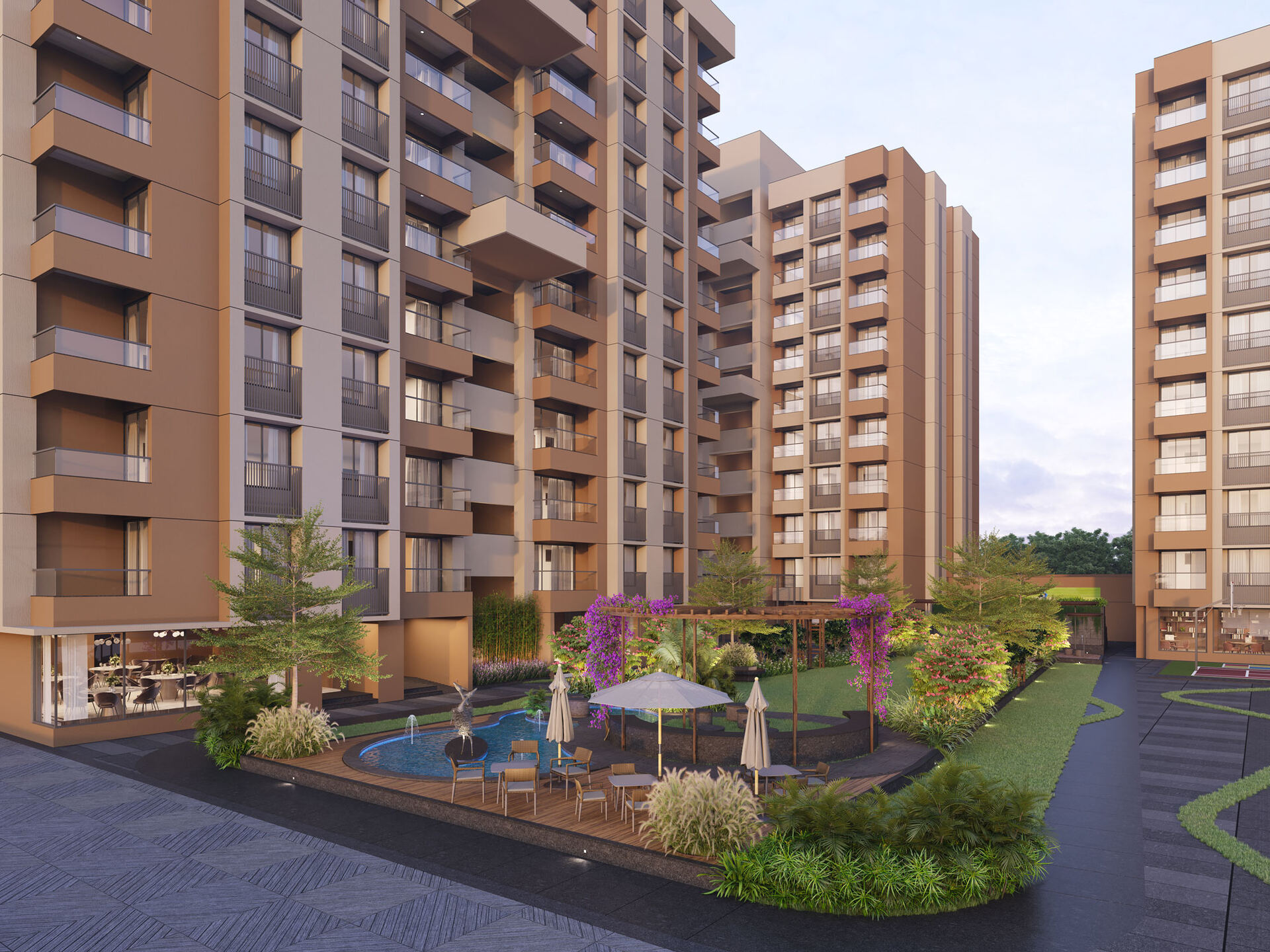 Landscaped courtyard
